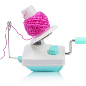 Hand Operated Yarn Ball Winder Machine for Winding Wool String, Convenient Yarn Winder with Tabletop Clamp, Green Blue