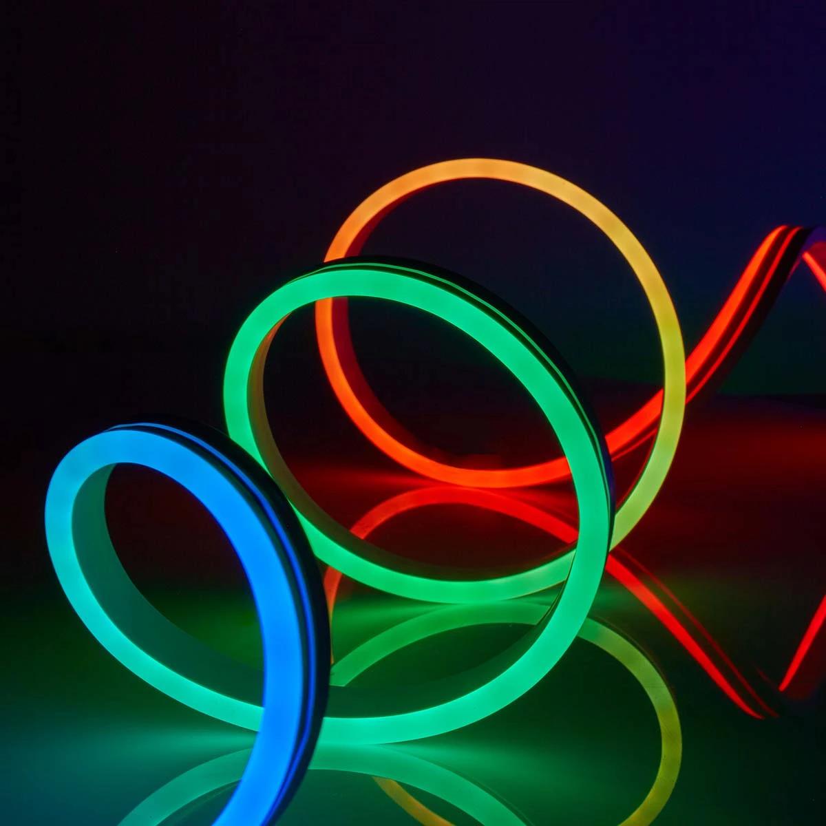 RGBIC Bluetooth Neon LED Strip Lights 5V 5M Waterproof Flex Ribbon Tape for Room Wall Decor with Easy Bluetooth Control and Flexible Design