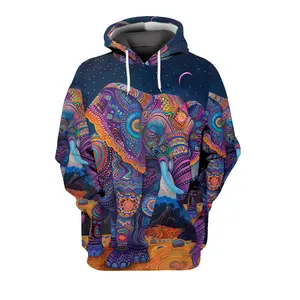Boho Elephant Artwork All Over Print Hoodie, Patrickday Hoodie