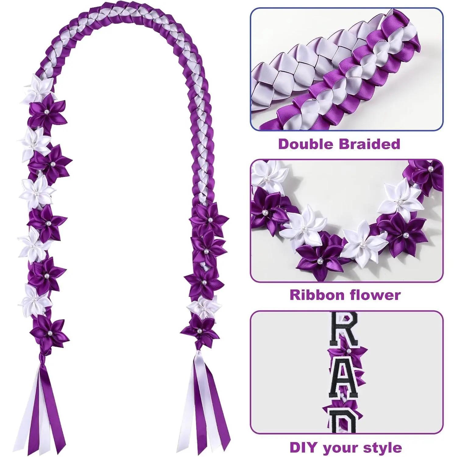 Graduation Flower Lei Hawaiian Floral Necklace for Graduation Ceremony Graduation money lei Gift for Women Men Graduation Flower Lei Hawaiian Floral Necklace for Graduation Ceremony Graduation money lei Gift for Women Men