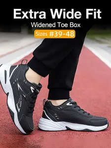 Big Size Men's Athletic Shoes (Size 39-48) - Extra Wide Fit Men's Casual Sneakers - Designed for Wide & Broad Feet,Sneakers, Running Shoes, Athletic Shoes, Lightweight Running Sneakers, Sporty Sneakers