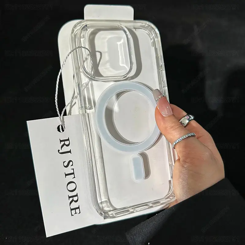For Magsafe Magnetic Wireless Charge Phone Case for IPhone 15 Plus 14 13 12 11 16 Pro Max Hard Acrylic Clear Cover Protection Protective