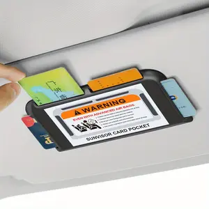 Durable Plastic Car Sun Visor Card Clip Multi Slot for Glasses Receipts ID Cards Hands-Free Driving Interior Accessories Adhesive Design for Car Dashboard