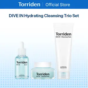 [Torriden Official] DIVE IN Hydrating Cleansing Trio Set | Long-Lasting Hydration Skincare with Cleansing Foam + Serum + Soothing Cream
