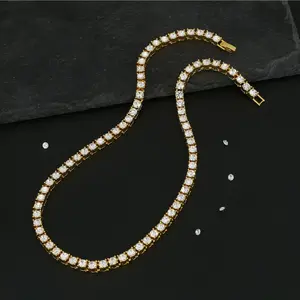 Classic Tennis Chain Necklace - Elegant Everyday & Formal Jewelry, Durable Chain for Women & Men, Perfect Gift for Christmas, Graduation, Birthdays, Anniversaries - Year-Round Necklace, Special Occasion Jewelry, Unisex Jewelry, Men's Accessories