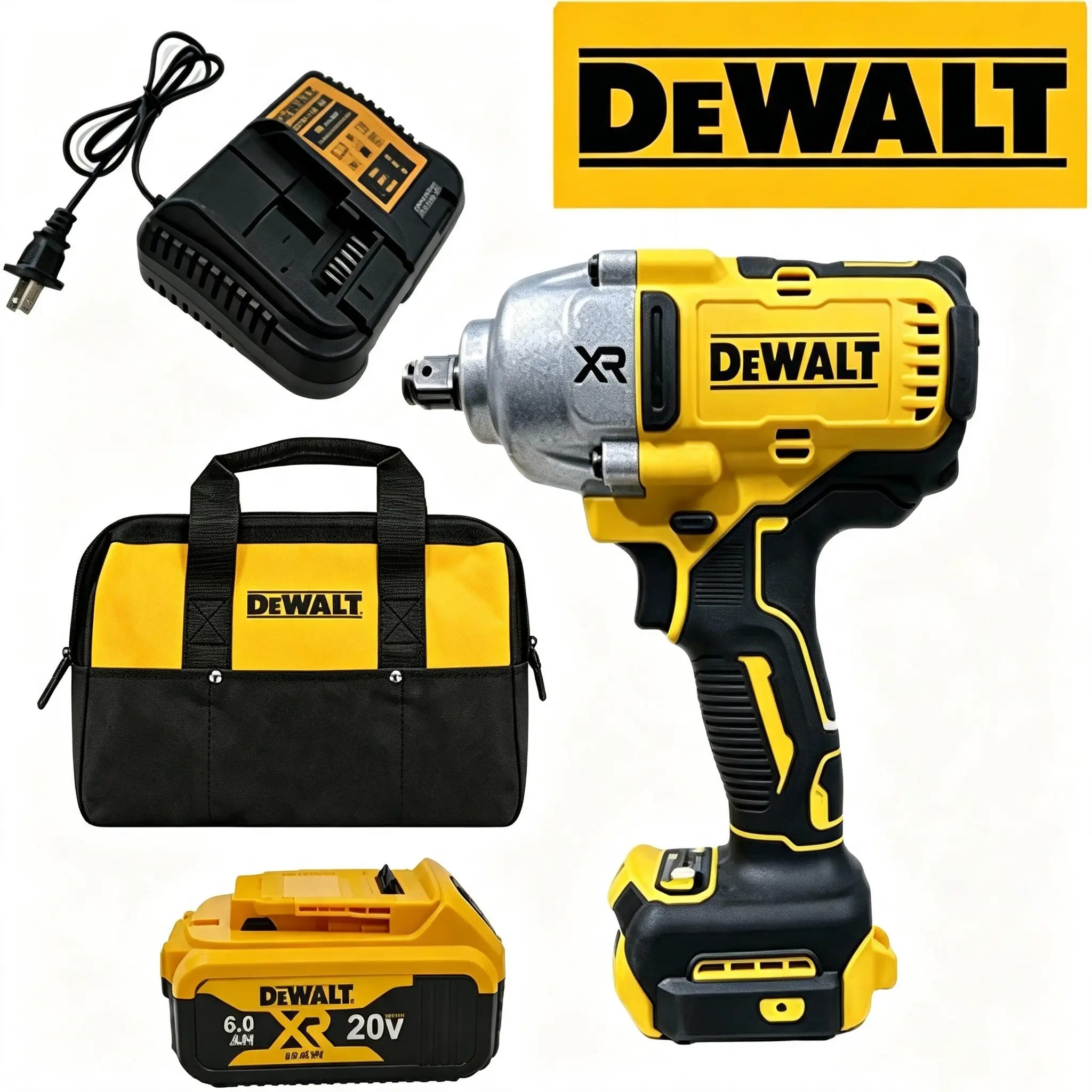 DEWALT DCF900 1/2" High Torque Impact Wrench - 1400 FT-LBS Power Heavy Duty Electric Wrench for Car Repair, Garage Projects lug nut pick global repair tool cordless tool set use professional battery brushless multitool automotive portable