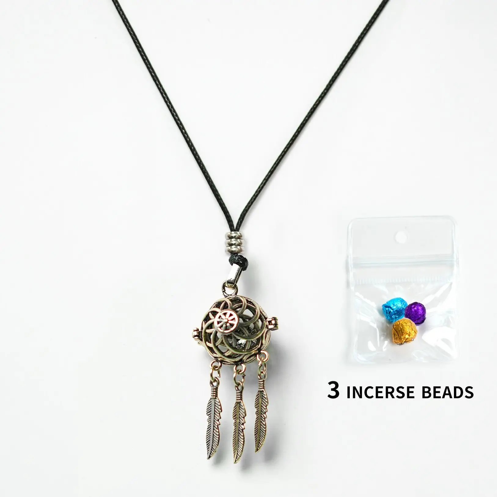 Openable Dreamcatcher Locket Necklace: Adjustable Length, with 3 Scent Beads for Stress Relief | Aromatherapy Car Hanging Ornament, Rearview Mirror Charm | Boho Aesthetic, Witchy Vibes, Music Festival, Beach Vacation, Spiritual Gift & Statement Piece