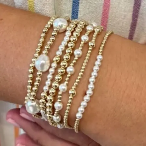 Women's Fashion Jewelry Set, 7-Piece CCB Beads & Imitation Pearl Beaded Bracelet Kit, Pearl Bracelets, Beautiful Bracelets, Pretty and Stylish Accessory for Daily Wear & Parties
