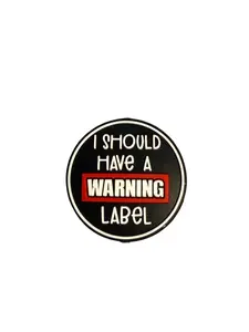 F/Q84 (1)PC 1.1" Round I Should Have A Warning Label Focal Bead for DIY Keychains, Wristlets, Cup Charms, Car Charms ETC