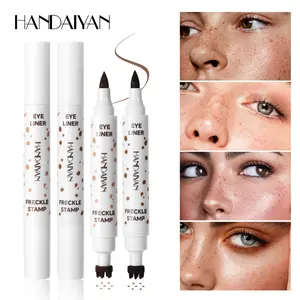 Handiayan Waterproof Quick-Dry Freckle Pen, Dual-Head Dual Color Freckle Eyeliner, Liquid Eyeliner Pen, Long-Lasting Makeup Tool for Flawless Look