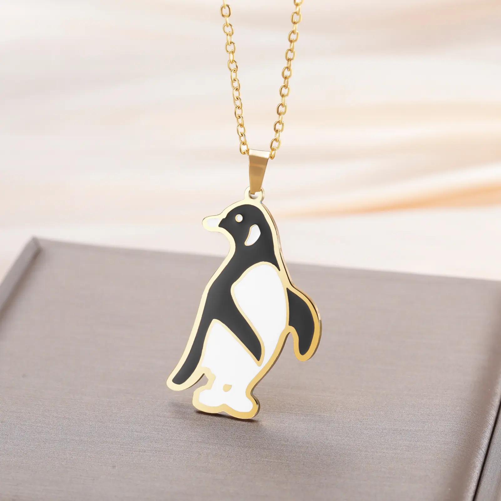 Cazador Stainless Steel Cute Animal Penguin Women's Necklace 2026 Trend Pendant Necklace Jewelry Birthday Valentine Gifts New
