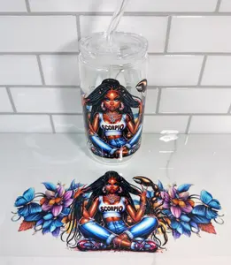 zodiac sign girls glass cup