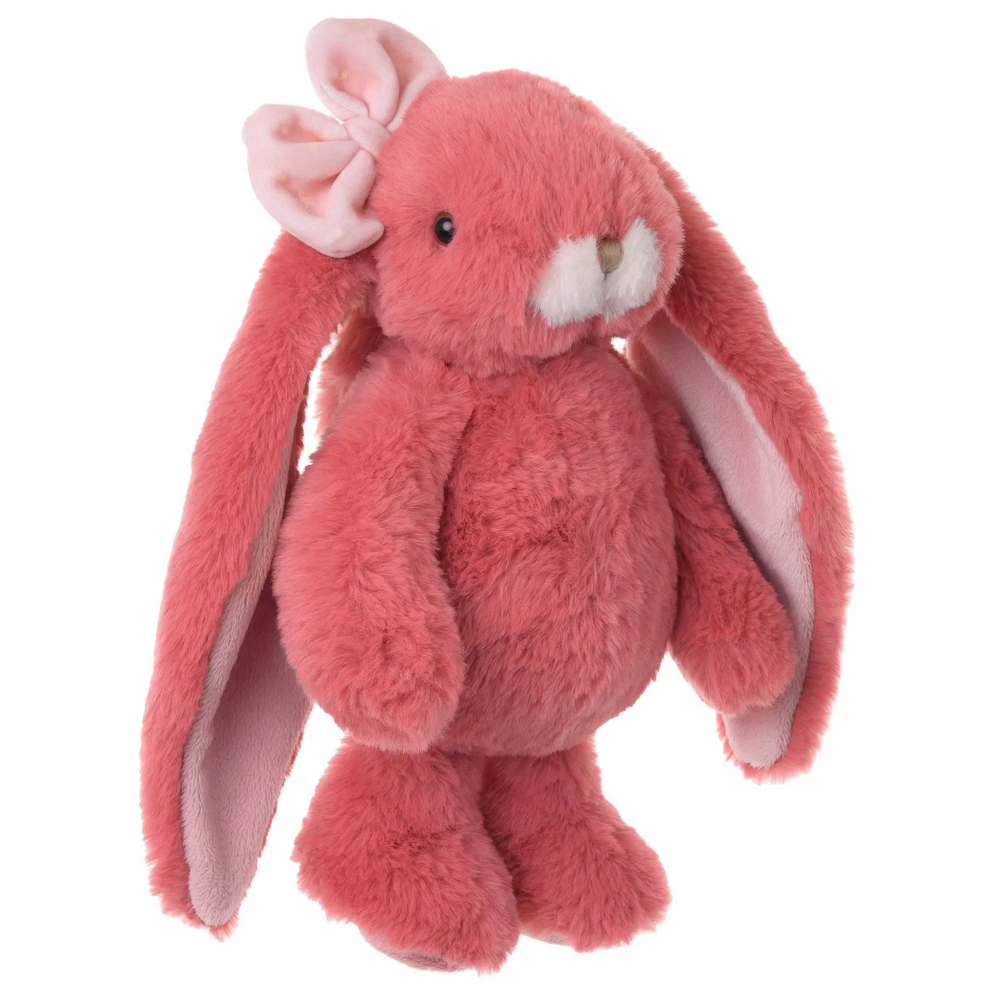Bukowski Bears Junior Kanina 9 Inch Soft Plush Tulip Pink Bunny Stuffed Animal Toy with Bow for Babies and Kids
