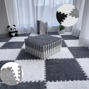 20-Piece Creative Foam Carpet Tiles, Pure Color Square Mats, Eva Interlocking Floor Pads with Edging Strips, Ideal for Bedroom, Living Room, Home Decor