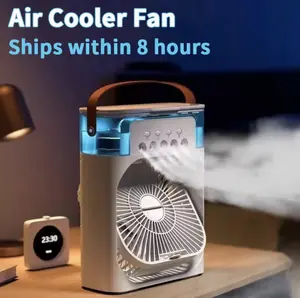 3 In 1 Fan Air Conditioner Household Mini Air Cooler LED Night Light Portable Humidifier Air Adjustment Fan Office Home Fan