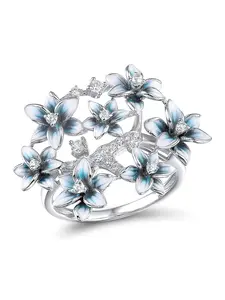 1 PC Fashion Cubic Zirconia Ring For Women For Valentine's Day Gift Wedding Anniversary Party Jewelry Tulip Rings