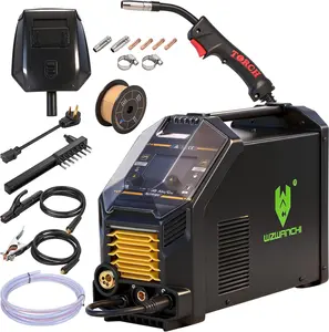 MIG Welder Gas, 110V/220V Dual-pulse Aluminum Welding Machine with Clear LCD Display Gas MIG/Flux Core MIG/Single-pulse/Dual-pulse/Lift TIG/ARC/Spot/Spool Gun 8 In 1 Wire Welder, 45° Beveled