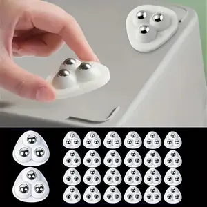 20 Self-Adhesive Stainless Steel Ball Bearing Wheels, 360 Degree Rotating Kitchen Tool Casters, Swivel Wheels, Home Decoration, DIY Projects, Easy Installation