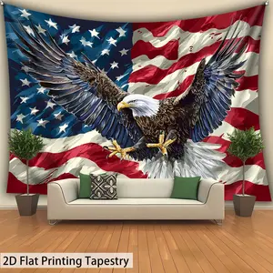 National Flag Eagle Backdrop Patriotic Photography Background, USA Theme Tapestry Wall Hanging, Premium Polyester Party Banner For Living Room Decor, Office Decoration, Holiday Celebration Event Supplies