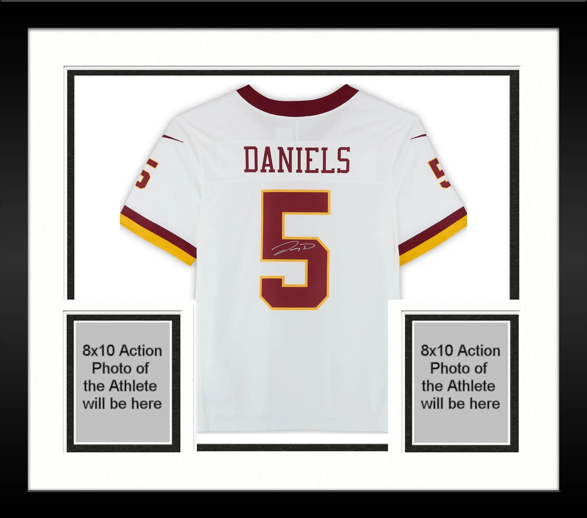 Framed Jayden Daniels Washington Commanders Autographed Nike 2025 Alternate Vapor Fuse Limited Jersey - Fanatics Authentic Certified - NFL Memorabilia