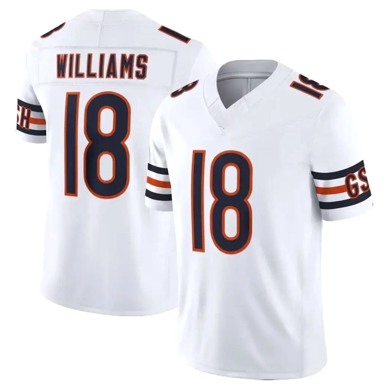 Unisex Football inspired by Chicago Williams 18 Alternate Player Game Jersey - White, Black