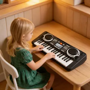 37-Key Portable Kids Electronic Piano with 7 Built-in Tones Unique Speaker Design for Early Learning & Brain Development Ideal Gift for Boys Girls Aged 3+ Sleek Black Design TOY HOBBY viral