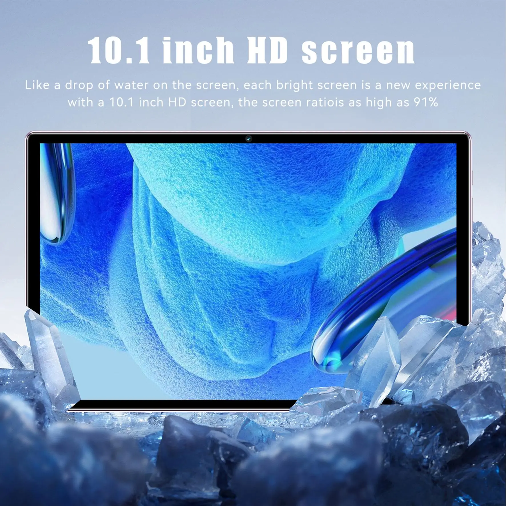 10.1 in LCD Tablet with MediaTek CPU, Android 14, 6GB RAM + 128GB ROM, 6000mAh High-Capacity Battery, WiFi Support, 5MP+13MP Dual Cameras for Photography, 1280x800 Resolution, 110-130V