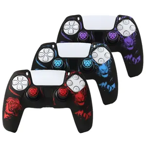 Soft Silicone Case Laser Engraving Design For PS5 Controller Cover Dustproof Shockproof for PS5 Gamepad Skin Joystick Covers