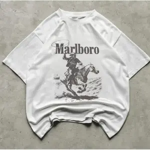 Vintage Marlboro denim T-shirt, gift shirt, unisex vintage pattern T-shirt, gothic style Y2K emo scene Amity Affliction style clothing, unisex streetwear, fashion trend