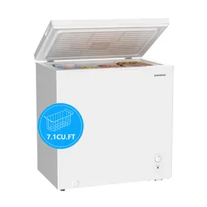 BANGSON 7.1 Cu.Ft Chest Freezer With Removable Basket, Deep Freezer with Adjustable Thermostat, Top Open Door Freezer with Removable Basket, Quiet Operation, Ideal for Kitchen/Apartment/Office, Gift Idea, Christmas Gift