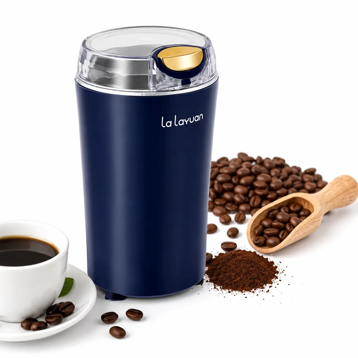 Electric Coffee Grinder - 1-Touch Operation, Transparent Lid, Compact Design for Home & Office Spice & Coffee Grinding corn mill commercial user maker cappuccino thickness adjustable powder machine protein