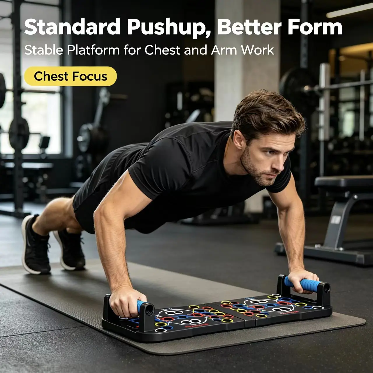 Multifunctional Push Up Board - Adjustable Fitness Push Up Bar Stand with Folding Handles, Home Gym Equipment for Chest, Core & Upper Body Workout