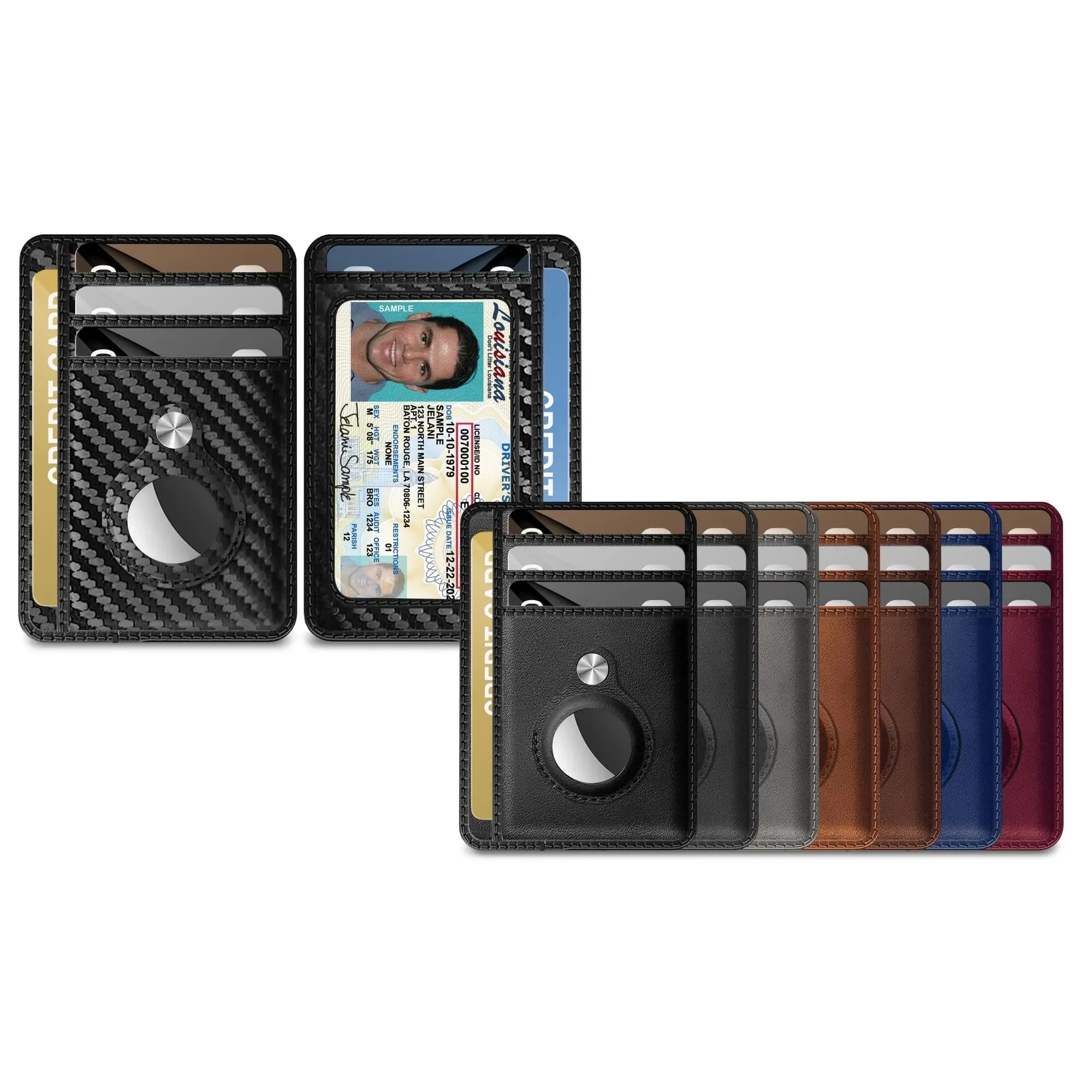 Ciana Slim Minimalist Front Pocket Wallet with Built-in Case Holder for AirTag minimalist wallet card credit Rfid Blocking Bifold