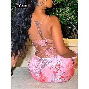 Women’s fully printed tight corset dress with butterfly decoration and open back; a sexy, fashionable sleeveless mini dress with spaghetti straps, perfect for beach club parties; butterfly dress suitable for all seasons. GARMENTARY