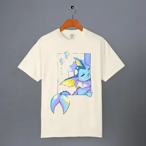 Vaporeon T-Shirt, Pastel Water Type Anime Tee, Kawaii Eevee Evolution Shirt, Aesthetic Fan Gift, Minimalist Comfort Colors