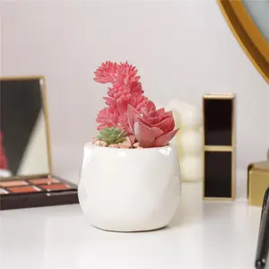 Artificial Succulent Plant, 1 Piece Fake Simulation Succulent Potted Plant, Decorative Plant for Home Office Decoration, Flower Design