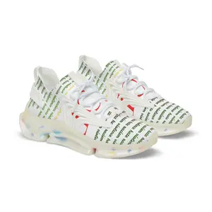Mesh Sneakers — Men’s Lightweight Breathable Trainers with Repeating Script Design
