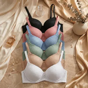 6PCS Patterned Breathable Underwire Bra Set Soft Mesh Push Bra Smoothing Lift Bralette for Daily Wear Lightweight Fabric Supportive Lingerie