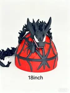 An 18-inch oversized 3D printed venom-themed dragon-shaped art statue, suitable for collectors.