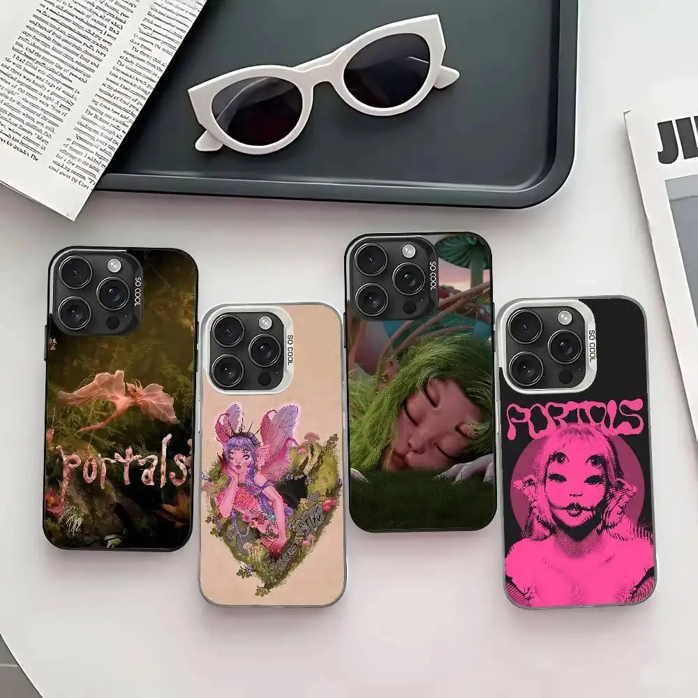 Singer Melanie Martinez Fantasy Pop Singer Inspired Phone Case, Silver Y2K Shockproof Protective Cover Compatible with iPhone 11-17 Pro Max/Plus and Samsung Galaxy S22-25