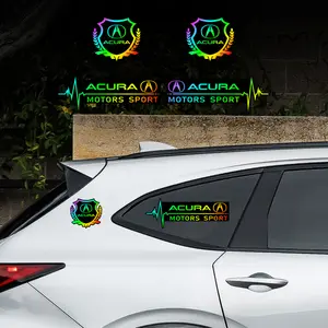 4pcs car stickers for Acura(33 other logos optional) seven-color gradient PC laser color gradient decals. Car stickers. Colorful colors, changing with the light.