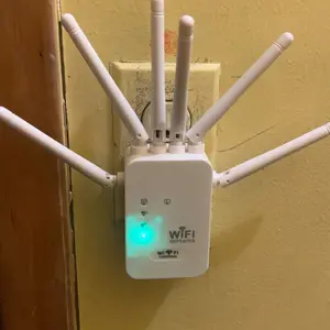 WiFi Extender 2026 6-Antenna Strong Signal, 1200Mbps Dual Band (5GHz/2.4GHz) Booster, Covers 12,000 sq. ft & 100 Devices, Repeater with Gigabit Port & AI Connectivity, Ideal for Home Studios, Remote Workspaces, VR Areas TikTokShopBlackFriday