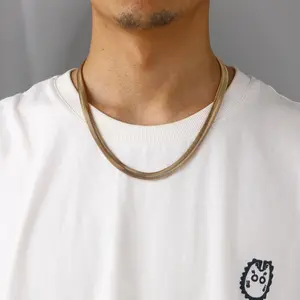 U7 8mm Herringbone Chain Necklace Fashion Chain Necklaces Unisex Stainless Steel