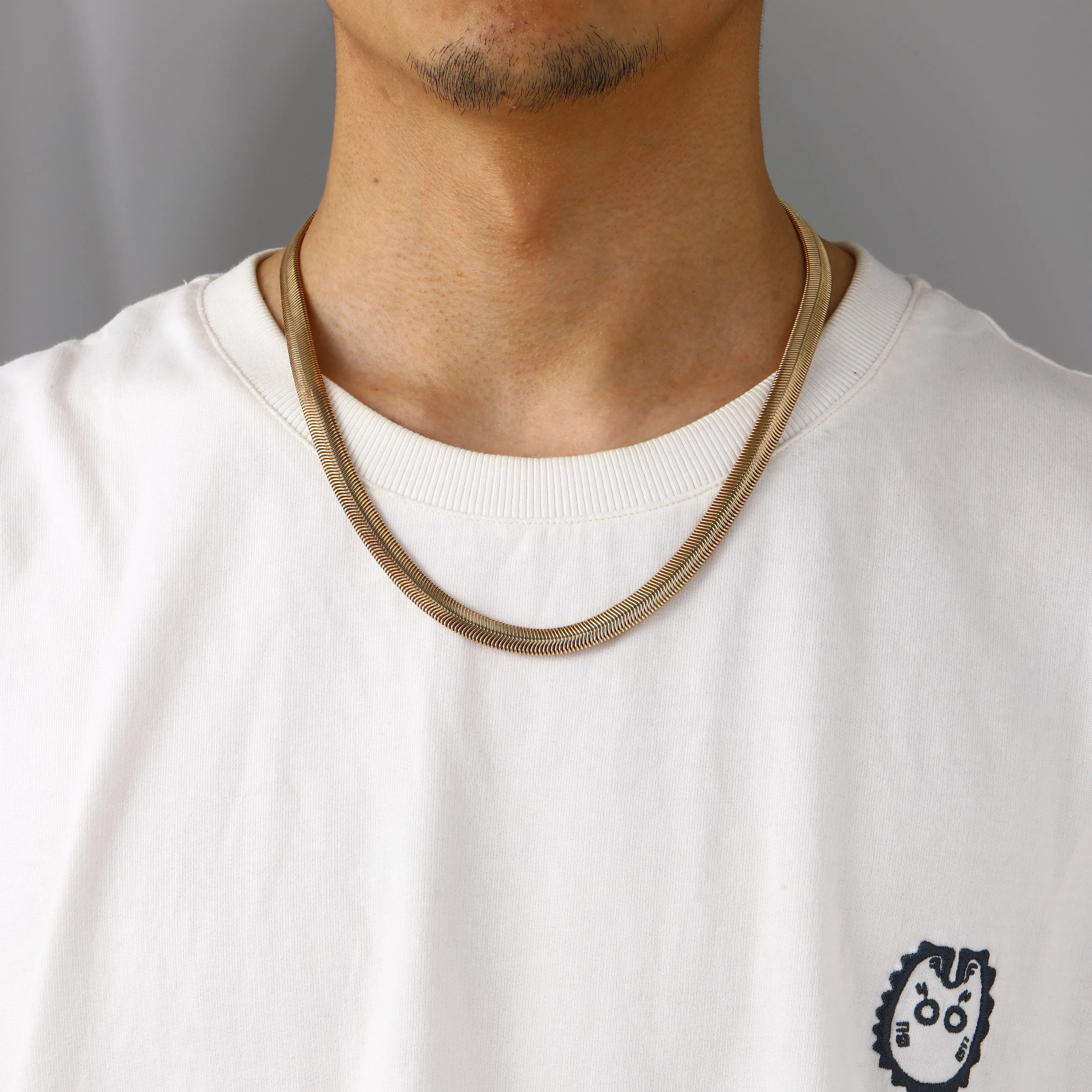 U7 8mm Herringbone Chain Necklace Fashion Chain Necklaces Unisex Stainless Steel
