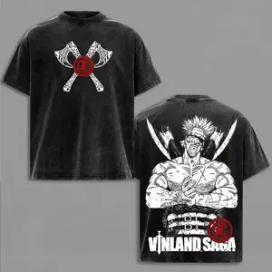 Japan Anime VINLAND SAGA Graphic Print T-Shirt Men Women Cotton Solf Harajuku Style Summer New Tee Vintage Washed Oversized Top 5