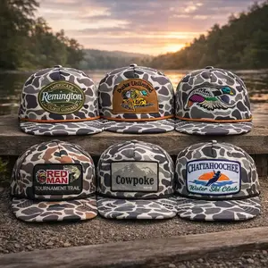 [ BUY 1 GET 1 ] Duck Camo Snapback Hat Collection Vintage Hunting Cap Outdoor Fishing Hat Embroidered Patch Flat Bill Trucker Cap Remington Ducks Unlimited Cowpoke Red Man Chattahoochee Water Ski Club Hat