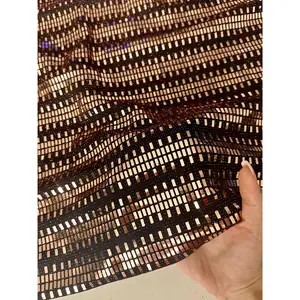 Gold Foiled Mirror Sequins on Knit