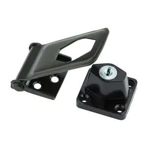 212 MAIN Black Steel Keyed Hasp Lock, 3.5 in, Black Finish, High-Quality Material Construction for Sailing, Water Sports