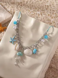 Cute Sea Life Design Charm Chain Necklace, Dangling Charms Necklace, Fashion Jewelry for Party, Daily Clothing Decor, Trendy All-match & Exquisite Jewelry for Birthday Gift