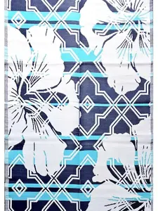 B-USA 6x9 Outdoor rug patio plastic straw carpet aqua blue, waterproof, rv camper picnic awning mat